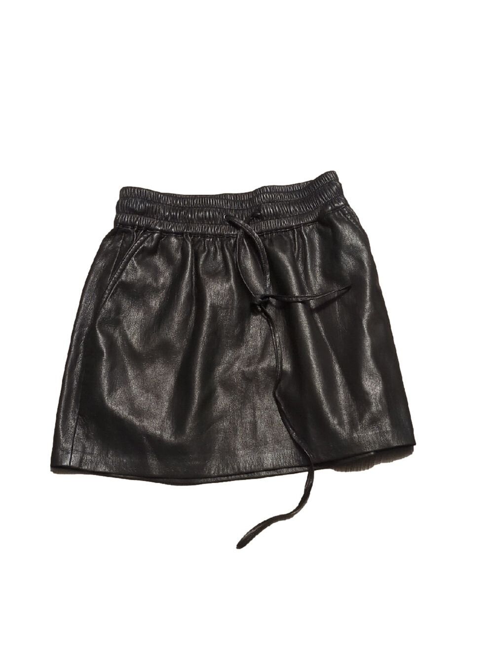 Good American Black Faux Leather Skirt Size 0